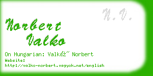 norbert valko business card